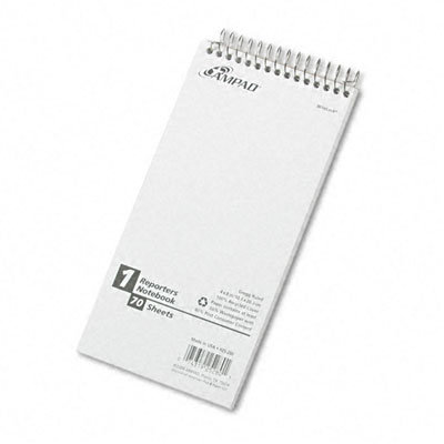 AMPAD Corporation Reporter Spiral Notebook, Gregg Rule, 4 x 8, White, 70 Sheets                                                                