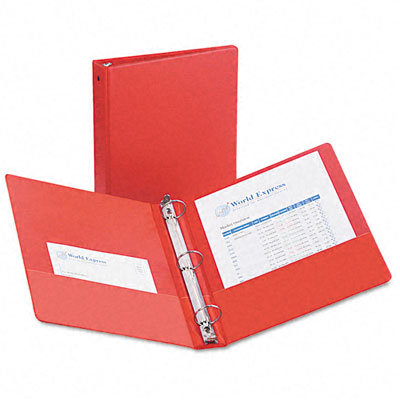 Avery Consumer Products Economy Round Ring Reference Binder, 1-1/2" Capacity, Red