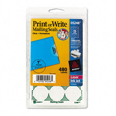 Avery Consumer Products Perforated Mailing Seals, Clear, 480/Pack                                                                                    