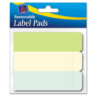 Avery Consumer Products Removable Label Pads, 1 x 3, Assorted, 120/Pack