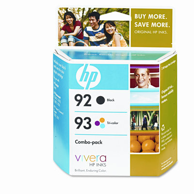 HP C9513FN (HP92, HP93) Inkjet Cartridge, Black, Tri-Color                                                                      