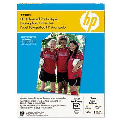 HP Glossy Advanced Photo Paper, 5 x 7, 20 Sheets per Pack                                                                       