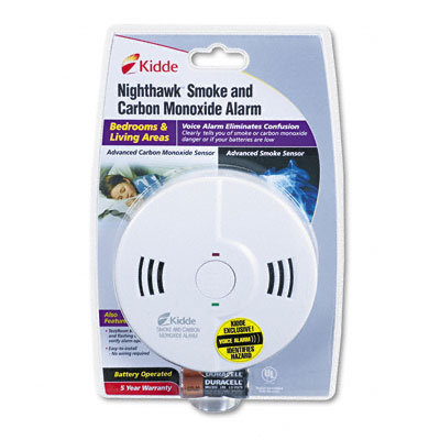Kidde Fire and Safety Battery Powered Night Hawk Combination Smoke/CO Alarm with Voice/Alarm Warning                                               
