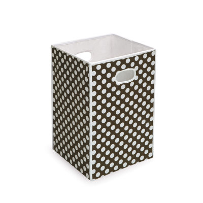 Badger Basket Folding Hamper/Storage Bin in Polka Dot
