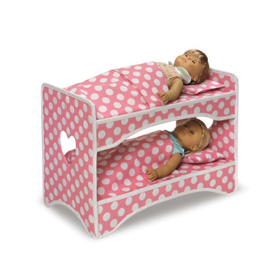 Badger Basket Double Doll Travel Case with Bunk Bed and Bedding in Dark Pink