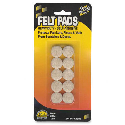 Master Caster Company Felt Pads, 3/4" Diameter, 20 Circles/PK, Beige