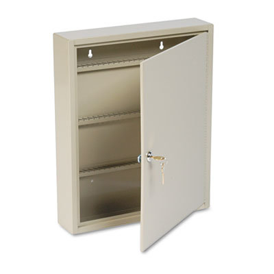 MMF Industries Locking Disc-Tumbler 80-Key Welded Steel Cabinet, 14w x 3-1/8d x 17-1/8h, Sand                                               