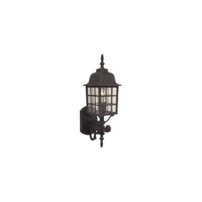 Craftmade Cast Aluminum Outdoor Grid Cage Wall Mount with Seeded Water Glass