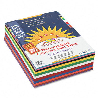Pacon Corporation SunWorks Smart-Stack Construction Paper, 9 x 12, Assortment, 300 Sheets                                                      
