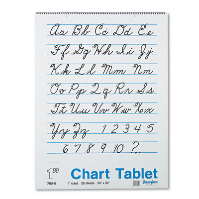 Pacon Corporation Chart Tablets w/Cursive Cover, Ruled, White