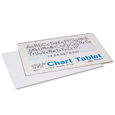 Pacon Corporation Chart Tablets w/Manuscript Cover, Ruled, White, 25 Sheets/Pad