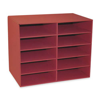 Pacon Corporation 10-Shelf Organizer, 12-7/8"x21"x17", Shelves 12-1/2"x10"x3"