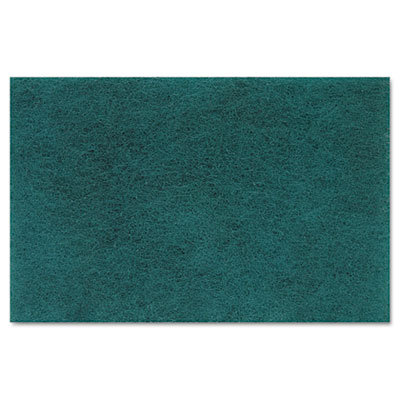 Premiere Pads Medium Duty Scour Pad, Green, 6 x 9, 20/Carton                                                                               