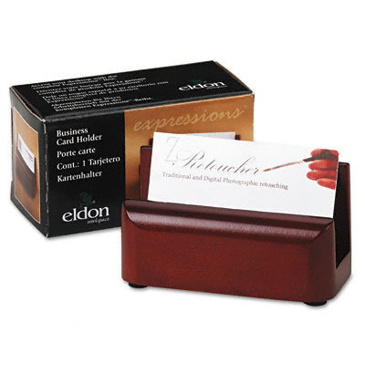 Rolodex Corporation Wood Tones Business Card Holder, Capacity 50 2-1/4 x 4 Cards, Mahogany