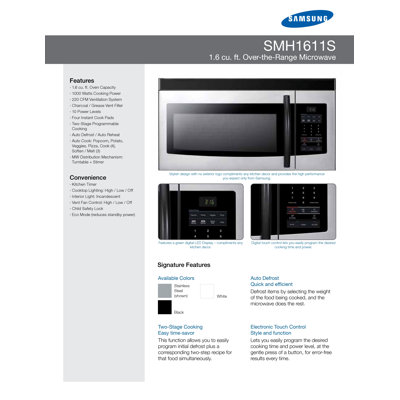 Samsung Over-the-Range 1.8 Cu Ft.  Microwave