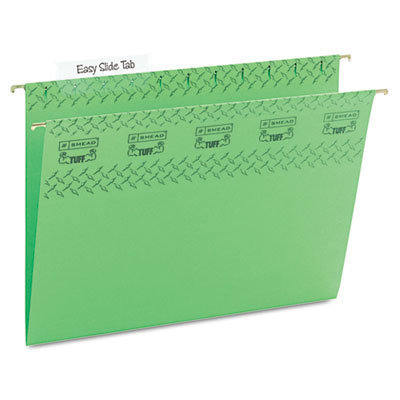 Smead Manufacturing Company Tuff Hanging Folder w/Easy Slide Tab, Letter, 18/Pack, Green