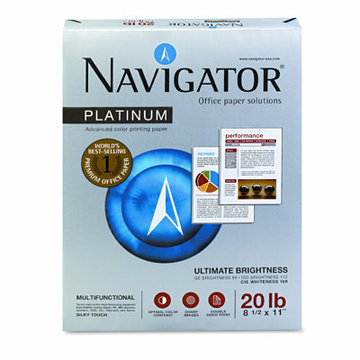 Soporcel North America Platinum Office Paper, 99 Brightness, 20lb, Letter, White, 5,000 Sheets