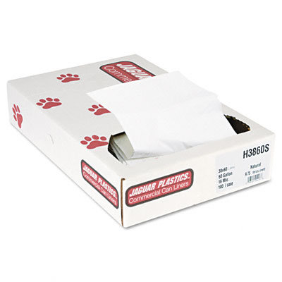 Unisan Super Extra-Heavy Liners, 60 gallon, 16 microns, 38 x 60, Natural, 100/carton                                                