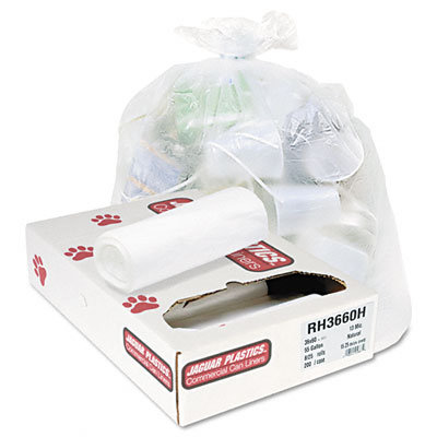 Unisan Heavy Grade Liners, 55 gallon, 13 microns, 36 x 60, 8 rolls of 200 bags/carton                                               