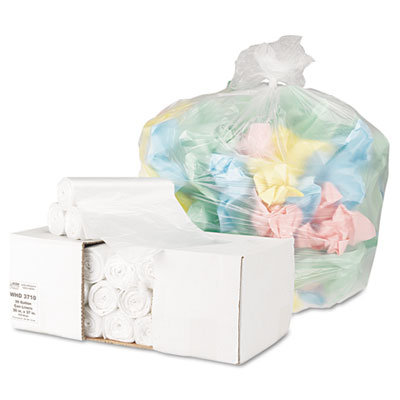 Webster Industries Ultra Plus Can Liners, 30 gal, 10 mic, 30 x 37, Natural,20 rolls/25 bags,500/ctn                                             