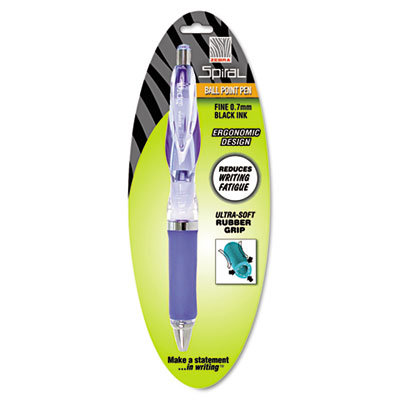 Zebra Pen Corporation Spiral Retractable Ballpoint Pen, Fine Pt, Blue