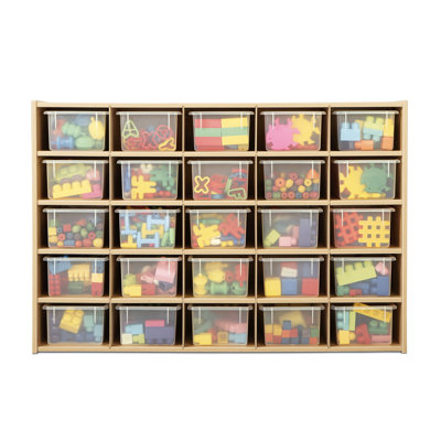 Young Time 25 Tray Storage Cubbie with Clear Trays