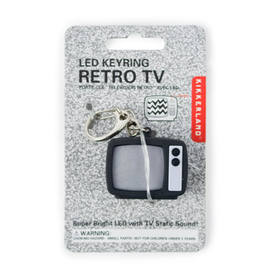 Kikkerland TV Static LED Keychain on Card