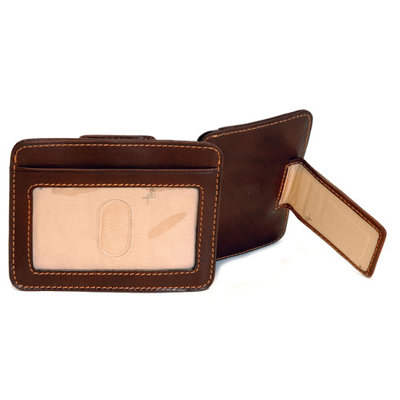 Tony Perotti The Green Collection Prima Slim Money Clip Wallet with ID Window