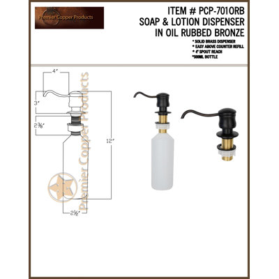 Premier Copper Products Hammered Apron Single Basin Kitchen Sink with ORB Pull Down Faucet, Drain and Accessories