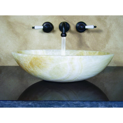 Yosemite Home Decor Nemausus Hand Carved Vessel Sink in Yellow