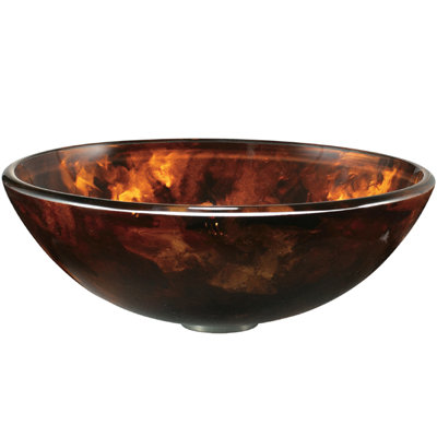Vigo Black/Gold Fusion Tempered Glass Vessel Sink