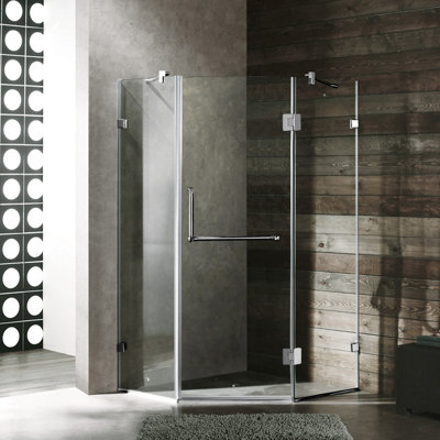Vigo Neo-Angle Door Frameless Shower Enclosure with Handle Bar