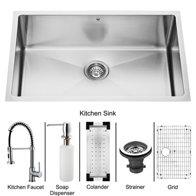 Vigo Stainless Steel Undermount Kitchen Sink and Faucet Set