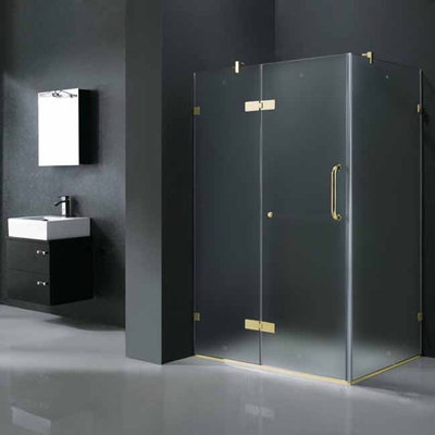 Vigo Frameless Pivot Door Shower Enclosure with Left Drain