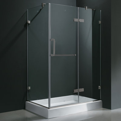 Vigo 24" Pivot Door Swing Frameless Shower Enclosure with Base