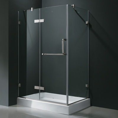 Vigo 24" Pivot Door Swing Frameless Shower Enclosure with Base