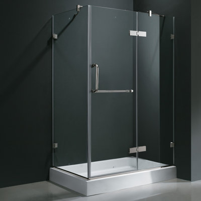 Vigo 24" Pivot Door Swing Frameless Shower Enclosure with Base