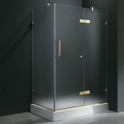 Vigo 24" Pivot Door Swing Frameless Shower Enclosure with Base