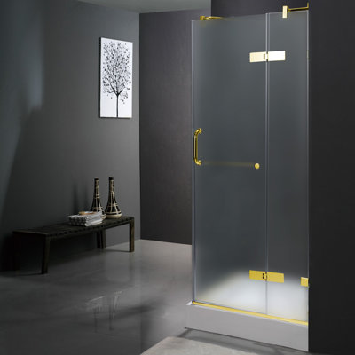 Vigo Pivot Door Frameless Shower Enclosure with Base
