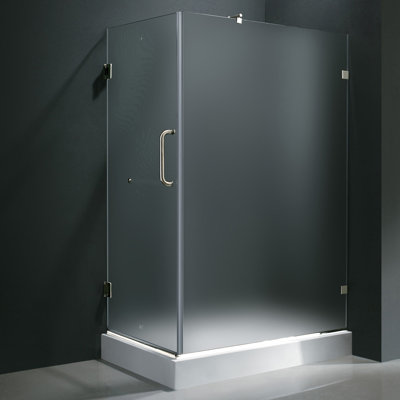Vigo Frameless Pivot Door Shower Enclosure with Left Drain