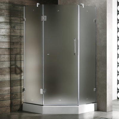 Vigo Neo-Angle Door Frameless Shower Enclosure with Base
