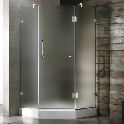 Vigo Neo-Angle Door Frameless Shower Enclosure with Base