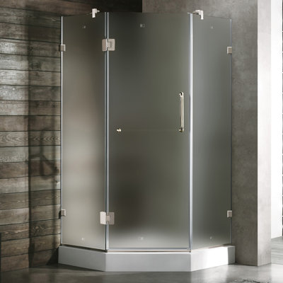 Vigo Neo-Angle Door Frameless Shower Enclosure with Base