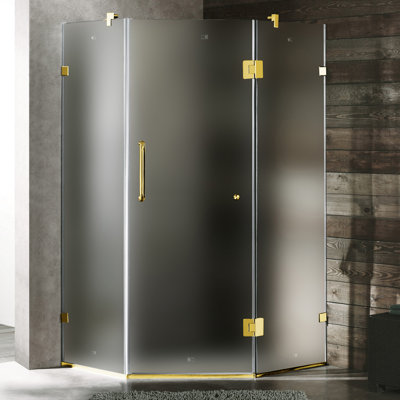 Vigo Neo-Angle Door Frameless Shower Enclosure with Handle Bar