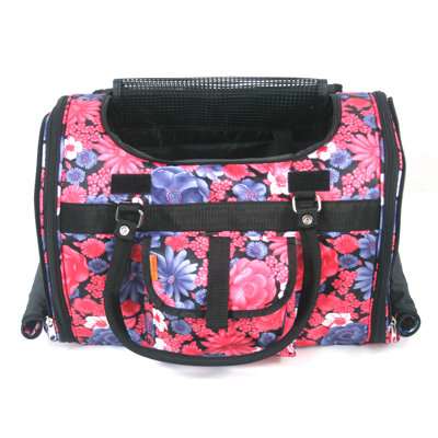 Prefer Pets Covered Pet Carrier in Vintage Flower