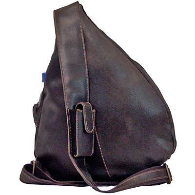 David King Backpack-Style Cross Body Bag in Distressed Leather