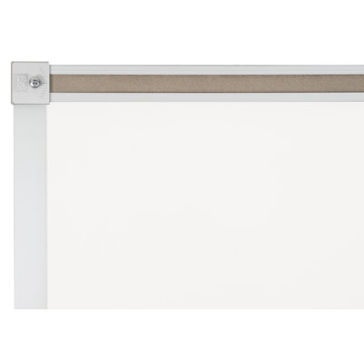 CommClad 48" x 48" Thermal-Fused Melamine Whiteboard with Aluminum Trim and Map Rail