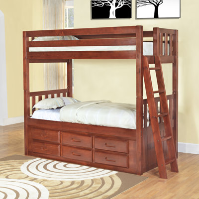 Discovery World Furniture Convertible Twin over Twin Six Drawer Bunk Bed