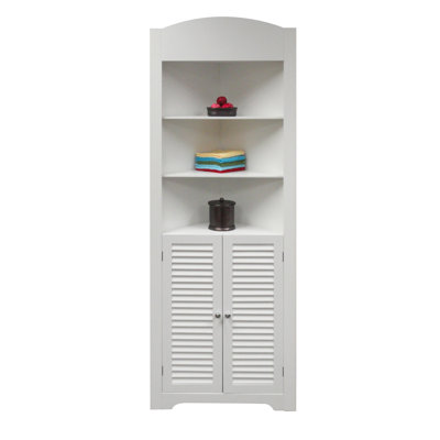 RiverRidge Home Products Ellsworth Tall Corner Etagere with Three Open Shelves On Top