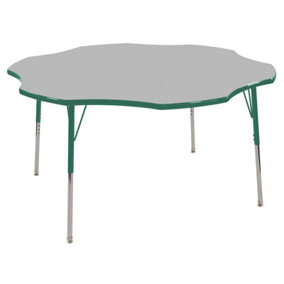 ECR4kids 60" Flower Shaped Adjustable Activity Table in Gray